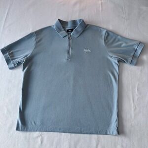 Rapha Polo Shirt Mens Large Zip Short Sleeve Cotton Blend Logo